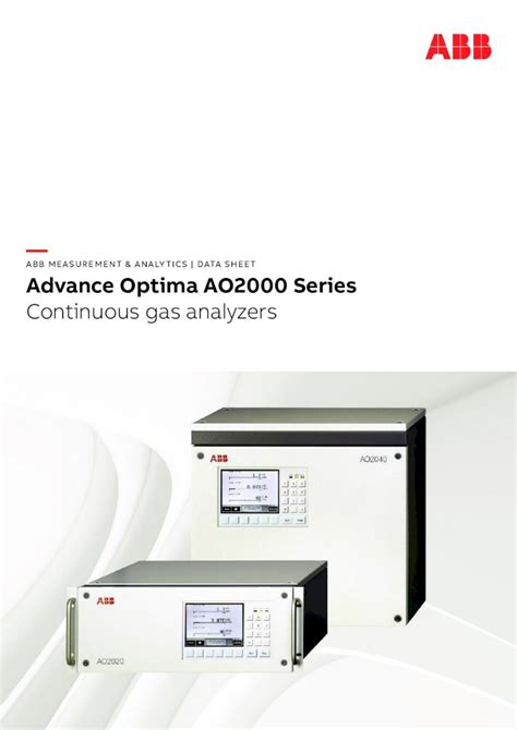 ao2000 continuous gas analyzers|Advance Optima AO2000 Series Continuous Gas Analyzers.